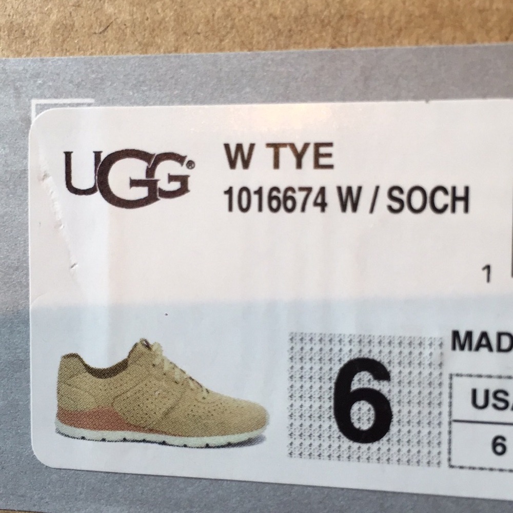 UGG Tye Leather Pink Perforated Leather Sneakers - Picture 7 of 7